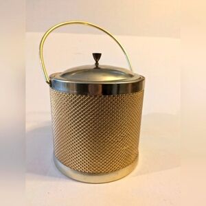 Mid-century ice bucket. Gold,made in Italy